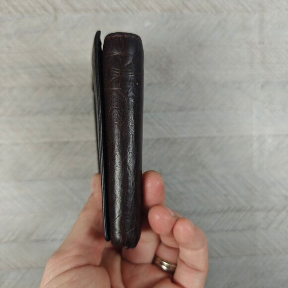 Vintage Fossil Men's Wallet Dark Brown Leather Trifold - Picture 8 of 8